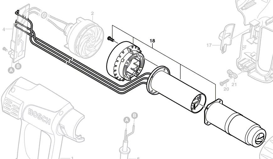 élément de chauffe réf. 1 609 203 H55 BOSCH